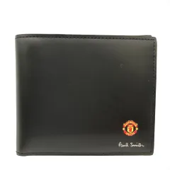 ポール スミス Paul Smith マンチェスターユナイテッドエンブレム 札入れ レザー ブラック レッド ユニセックス【中古】