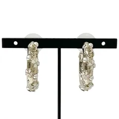 シャネル CHANEL ピアス イヤリング ゴールド ホワイト ピンク フープ ココマーク フラワー ラインストーン