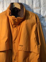 最終値下げ！ AIGLE レザー ダウン ジャケット ブラウン M - メルカリ