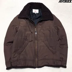 AVIREX B-3 フライトジャケット ボンバージャケット パデッドジャケット 中綿入りダウンジャケット ミリタリージャケット チンストラップ ロゴ刻印 Mサイズ ブラウン 茶系 アヴィレックス