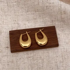 ゴールド フープピアス しずく型 シンプル 大人 韓国風