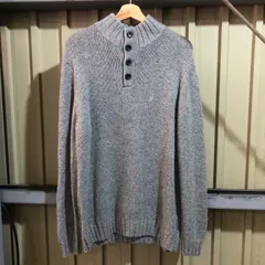 1471 NAUTICA セーター グレー L ノーティカ ニット ウール ワンポイント 刺繍ロゴ 古着卸 アメリカ仕入