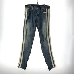 【中古品】 MNMI ミニマル デニム パンツ ジーンズ ダメージ加工 ライン 裾ZIP 【153-260113-ny-13-fuz】