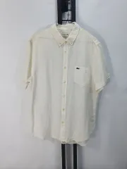 LACOSTE ラコステ リネン シャツ 半袖 シャツ アイボリー 白 L