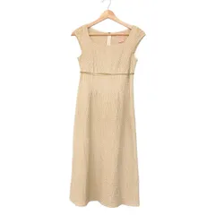 Sybilla(シビラ) ワンピース サイズM レディース美品  - ベージュ×イエローグリーン ノースリーブ/ロング