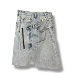 HERFEE ハーフィー リーバイス リメイク デニムスカート デザインスカート カジュアル 巻きスカート ひざ丈 レディース サイズF ブルー 通年 ゴーゴー古着丸井北千住店 22 No.久K1247Y