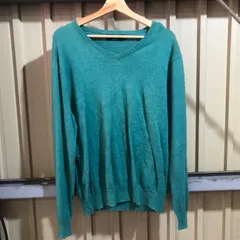 1473 J.CREW セーター グリーン M ジェイクルー ニット コットン 無地 古着卸 アメリカ仕入