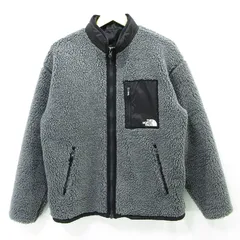 【三重本店】 中古 THE NORTH FACE | ザ・ノースフェイス リバーシブルエクストリームパイルジャケット ロゴ刺繍フリースジャケット NP72333 グレー×ブラック サイズ：M 【92】