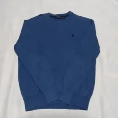 POLO RALPH LAUREN ポロラルフローレン クルーネック 長袖セーター コットン サイズ:XL カラー:ブルー 青 W-25