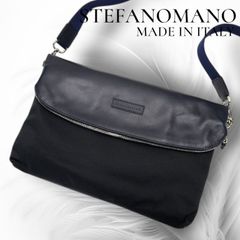 Stefann Mano ステファノマーノ レザーショルダー・ネイビー - メルカリ