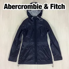 【美品】A&F Abercrombie & Fitch アバクロ ナイロンジャケット マウンテンパーカー S ネイビー 濃紺 着丈71cm 肩幅36.5cm 身幅(脇下)43cm 袖丈64cm【古着】