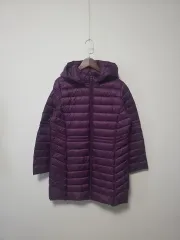 PURPLE パープル 軽量ダウン フード ロング コート