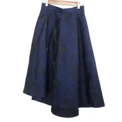 Mystrada(マイストラーダ) ロングスカート サイズ38 M レディース - 黒×ネイビー 花柄