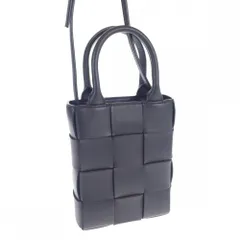 ボッテガヴェネタ BOTTEGA VENETA ミニカセットトート 747755 2WAYバッグ ラムスキン ブラック トート＆ショルダー レディース 美品【中古】【Sランク】