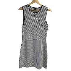 theory(セオリー) ワンピース サイズS レディース 白×ダークネイビー ノースリーブ/ボーダー