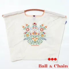 【正規品】 ボールアンドチェーン (ピジョン/アイボリー) Lサイズ  トートバッグ 白 しろ 動物 アニマル 花 フラワー 鳩 ハト