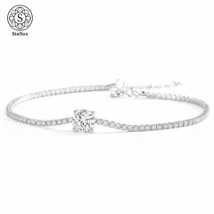 【話題沸騰】モアサナイト×テニスチェーンブレスレット｜1ct／シルバー925刻印　GRA鑑定書付き