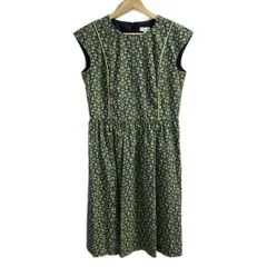 マッキントッシュフィロソフィー ワンピース サイズ38 L レディース ネイビー×グリーン×イエロー ノースリーブ/花柄