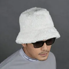 送料無料 アウトレット サンプル品 ホワイト サイズ調整可能 ロゴ刺繍 ボアフリース ユニセックス ゴルフバケットハット ゴルフウェア メンズ レディース キャップ 秋冬 防寒 ツバ 無地 ワンポイント アクセサリー 日除け パシャ売り S-S