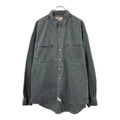 90年代 Levi's リーバイス デニムシャツ ブラック(メンズ XL)中古 古着 X1615