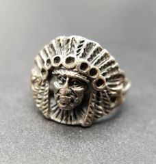 メキシカンジュエリー シルバー925 シグネットリング スカル