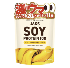 <D2>JAKS SOY PROTEIN 100 風味　バナナ味 1000g　賞味期限:2027.03