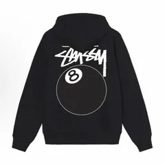【新品未使用】 無料配送スツーシー☆ Stussy 8 ボールシリーズ ☆ アメリカンレトロ ブラック 8 デザインプリントパーカー ユニセックスサイズ