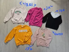 <5枚 まとめ売り> GUESS 外 レディース 女の子 起毛 Tシャツ 150外