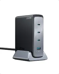 Anker Prime Desktop Charger (240W, 4 ports, GaN)(PD 充電器 USB-A & USB-C) iPad iPhone MacBook Android スマートフォン ノートPC 各種 その他機器対応 (ブラッ★m