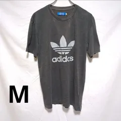 adidas アディダス 半袖Tシャツ　古着 グレー デカロゴ