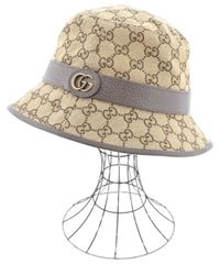 GUCCI GGパターン バケットハット ベージュ・ブラウン 箱・紙袋付き