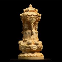 [Free Shipping] Ornamental Buddha Statue, Three-Faced Bodhisattva, Seated Bodhisattva Kannon Statue, Sculpture, Buddhist Altarware, Kannon, Bronze, Feng Shui, Object, Interior Decor, Artwork, Gift, Buddhism, Temple, Buddhist Temple, Deity, Lucky Charm, Ornament, Good Fortune, Business Prosperity CKY114P117