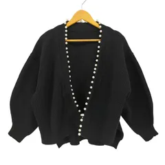 ユーズドフルギ USED古着 {{ESICA}} パール ビジュー リブ ニット カーディガン レディース  M-L