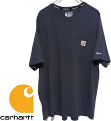 Carhartt カーハート 半袖Tシャツ ネイビー 2XL　古着 ロゴ