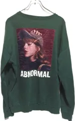 ノーブランド　バックプリント グリーン XL 古着　緑　スウェット 女の子