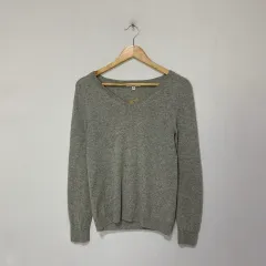 ヴィンテージ UNIQLO ユニクロ Vネック カシミア 100% ニット グレー