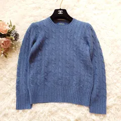 美品　近年モデル　ポロラルフローレン　POLO RALPH LAUREN　カシミヤ100%　ケーブル　ニット　セーター　キッズ　140　ボーイ　ガール　男の子　女の子　ユニセックス　ブルー　青