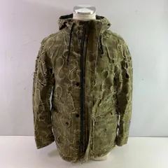 04w5740▽※【中古】DIESEL ディーゼル TYPE N.78 カーキコットン デストロイ加工 メッシュライニング カモフラ フーデッドジップアップジャケット S【八王子店】