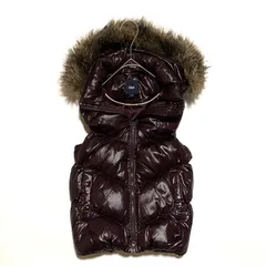 y2k 平成 ギャル GAP ギャップ ダウンベスト ファー フード ダウン フェザー ボルドー Sサイズ