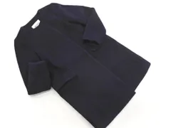 ROPE ロペ ウール混 ノーカラー コート size34/紺 ◇■ レディース