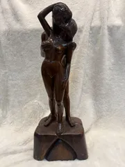 西洋美術 木彫 人物像 裸体彫刻 アートオブジェ 木製 彫刻作品 インテリア