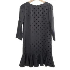 GRACE CONTINENTAL(グレースコンチネンタル) ワンピース サイズ36 S レディース - 黒 クルーネック/長袖/ひざ丈/ドット柄/フリル