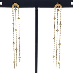 アーカー AHKAH ルクール プチ ピアス K18YG 1.6g イエローゴールド チェーン レディース【中古】