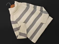 ef-de エフデ ウール混 ボーダー タートルネック ニット セーター size9/白ｘグレー ◇■ レディース