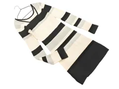 CECIL McBEE セシルマクビー ボーダー ニット ワンピース sizeM/白ｘ黒xグレー ◇■ レディース
