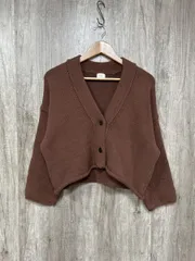 URBAN RESEARCH DOORS アーバンリサーチドアーズ コットン畦ニットカーディガン カーディガン sizeF/茶 ◆■ レディース