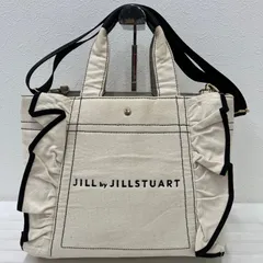 8329　JILL by JILLSTUART　ジルバイジルスチュアート　2WAY　ショルダーバッグ　ハンドバッグ　トートバッグ　キャンバス　レディース　フリル　サイドフリル　シンプル　カジュアル　きれいめ