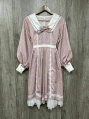 熊逗 ロリータワンピース Aライン ワンピース sizeS/白ｘピンク ■◇ レディース