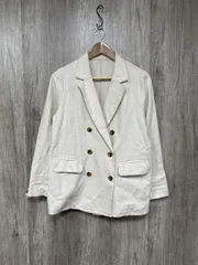 N. エヌ ナチュラルビューティーベーシック 麻混ダブルテーラードジャケット テーラード ジャケット sizeS/アイボリー ■◇ レディース
