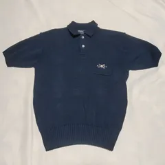 Polo By Ralph Lauren ポロバイラルフローレン 半袖ニットポロ サマーニット コットン 刺繍ロゴ サイズ:M カラー:ネイビー 紺 W-28